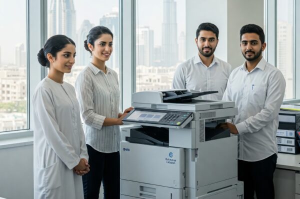 Office staff using a Euro Digital Copier printer rental in UAE