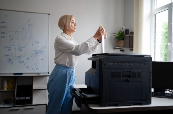 affordable printer rental Dubai multifunction office printer in corporate workspace